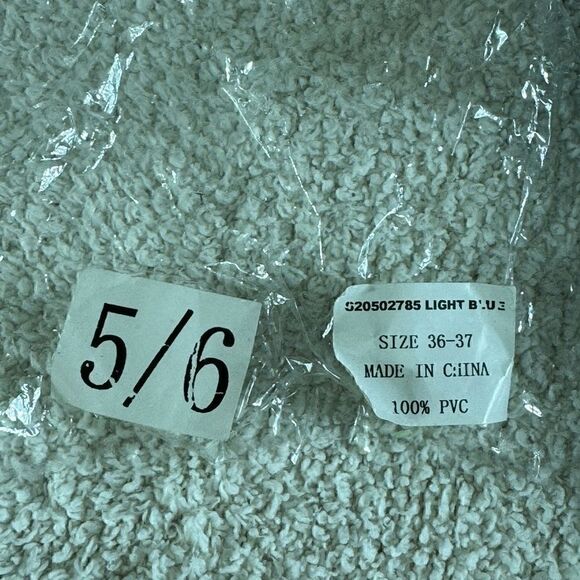 SHM Slides Womens Size 5/6 Rubber Blue Haze ruffle Beach Summer Fun light New - Picture 7 of 7